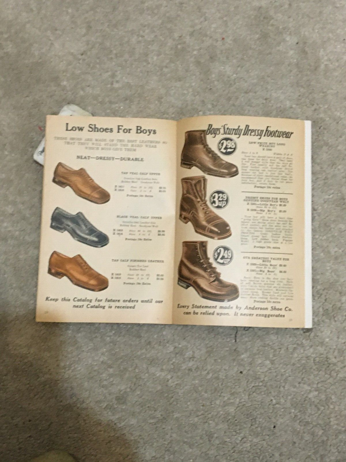 Vntg 1927 Anderson Shoe Co Men Women Shoes & Socks 52 Page Color Catalog Fashion