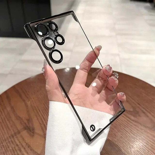Luxury Plating Frameless Case For Samsung Galaxy S25 S24 Thin Transparent cover