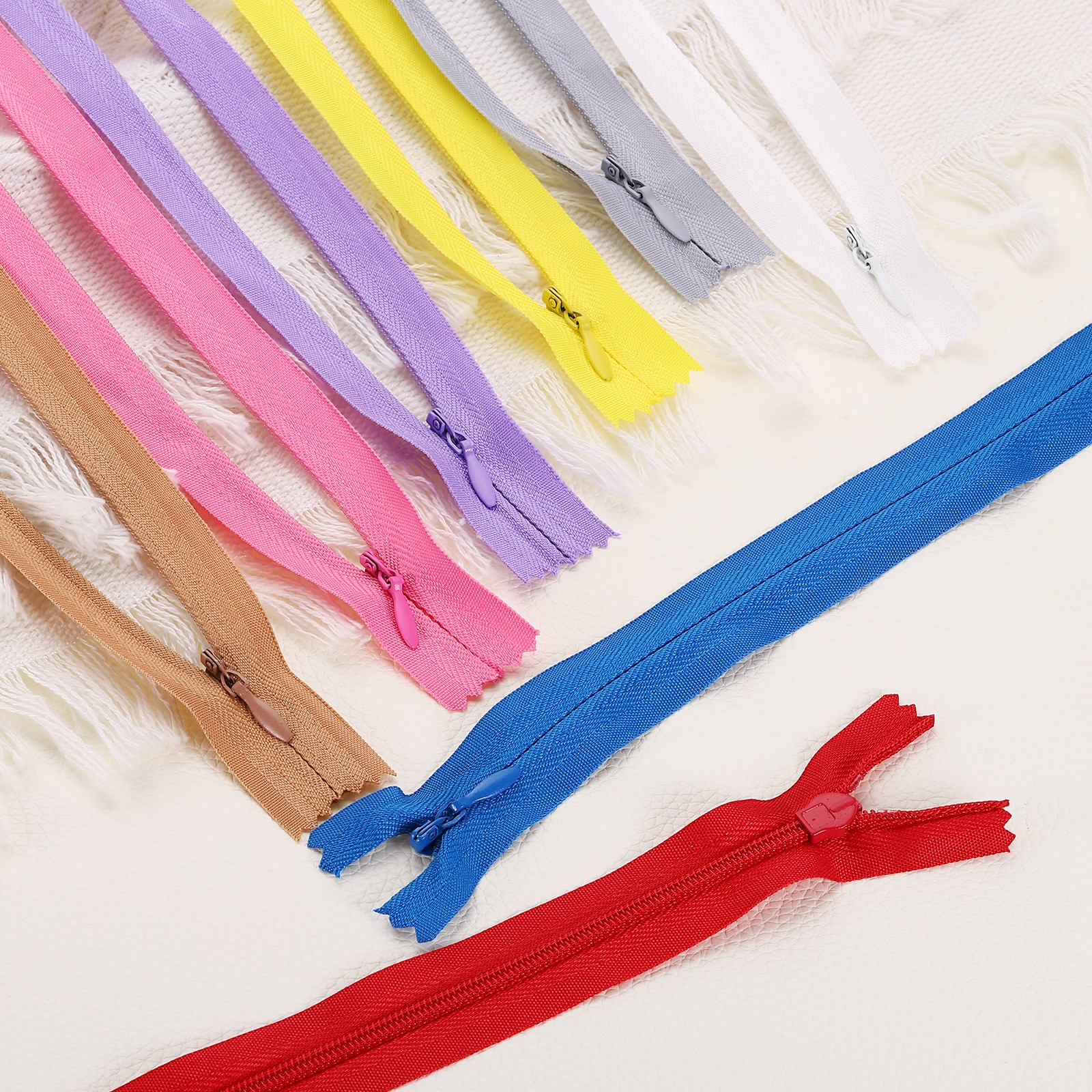 10Pcs 20" Nylon Coil Zippers, #3 Closed End Jacket Zippers, Blue