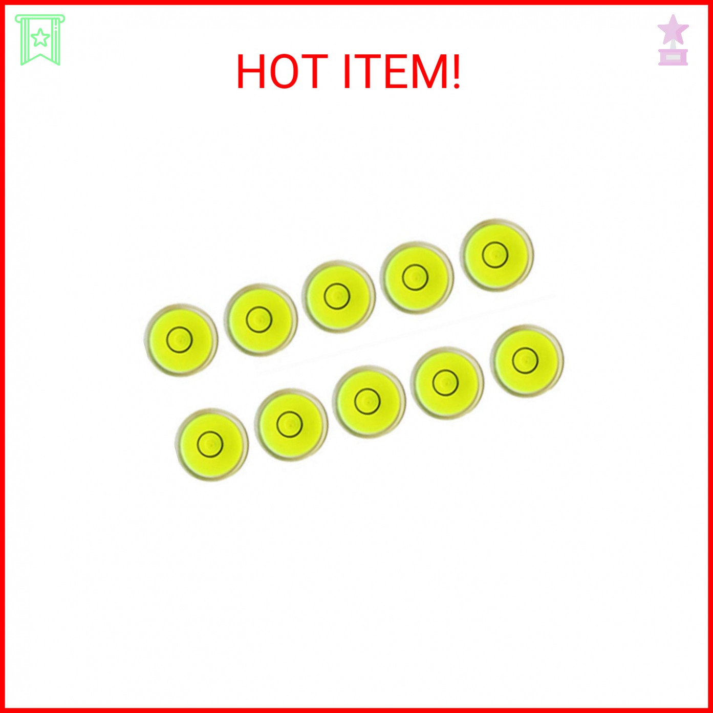 10pcs Bubble Spirit Level Degree Mark, 10x6mm Mini Circular Bullseye Level Incli