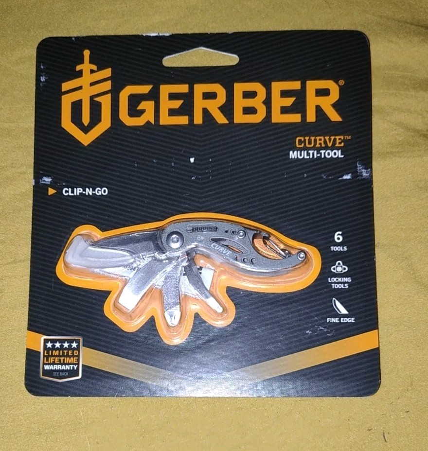 Gerber Curve Multi-Tool Keychain Compatible 6 Tools 1 oz. Grey 31-000206