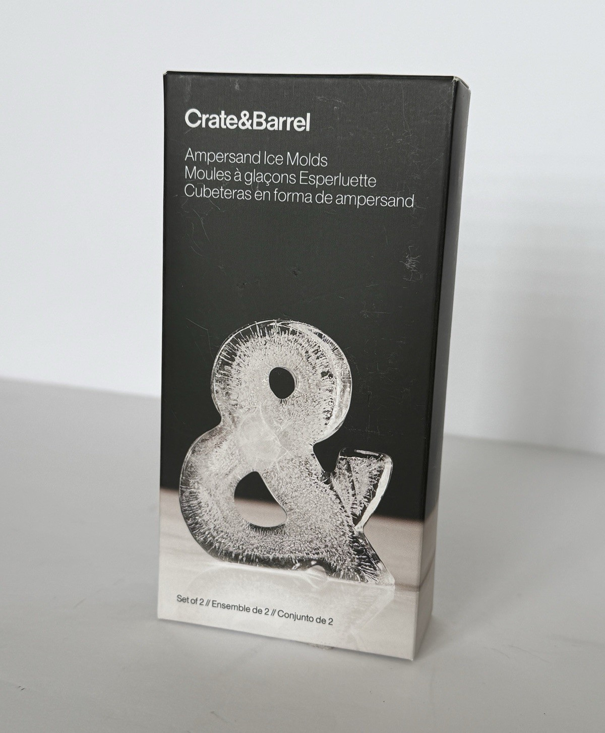 Crate&Barrel Ampersand Silicone Ice Mold Set of 2 BPA-Free Dishwasher Safe