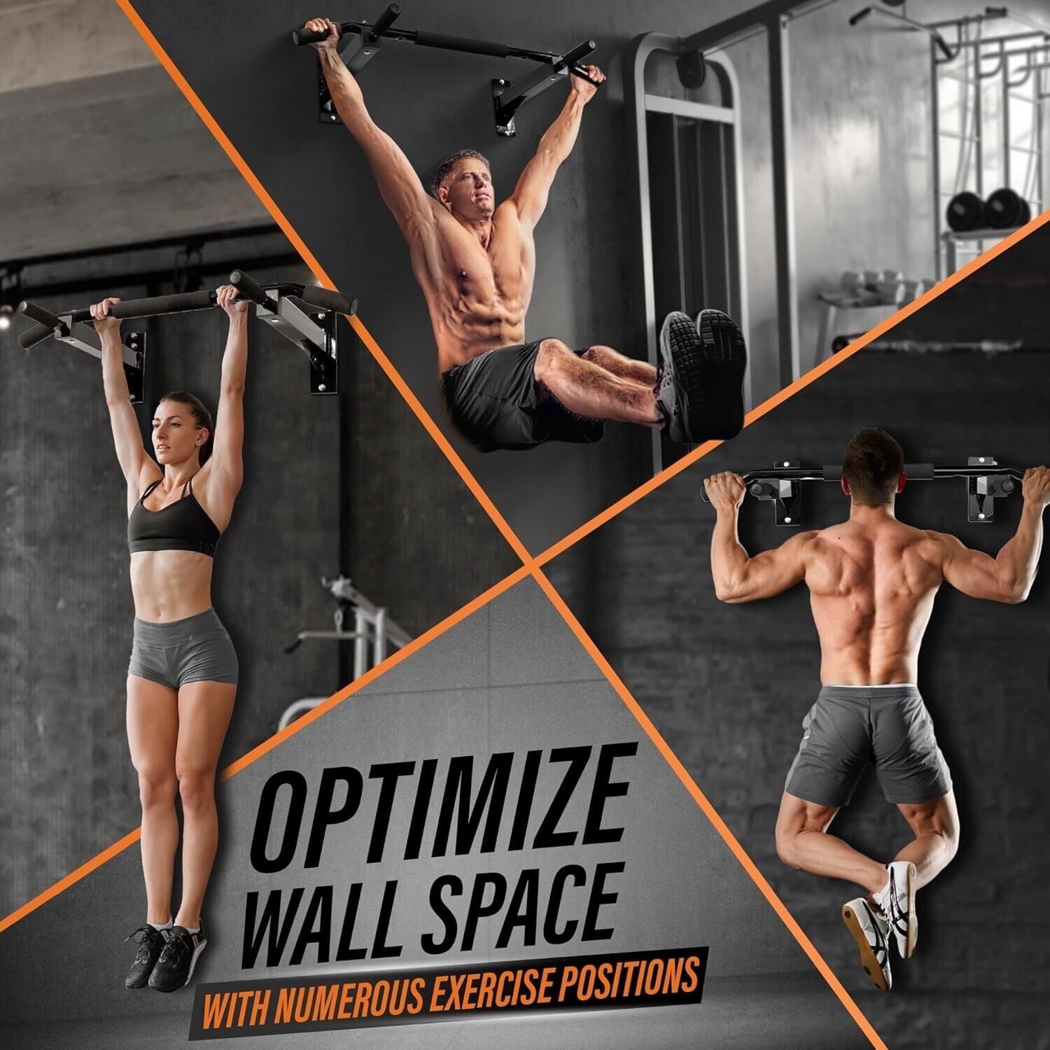 Pull Up Bar Wall Mounted Multifunctional Wall Mounted Pull Up Bar For Home
