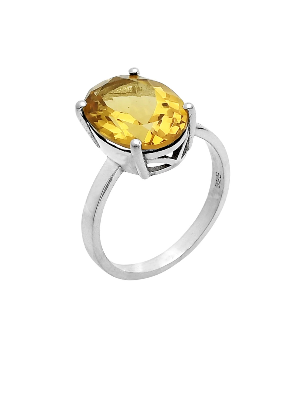 Citrine Solid 925 Sterling Silver Ring 8