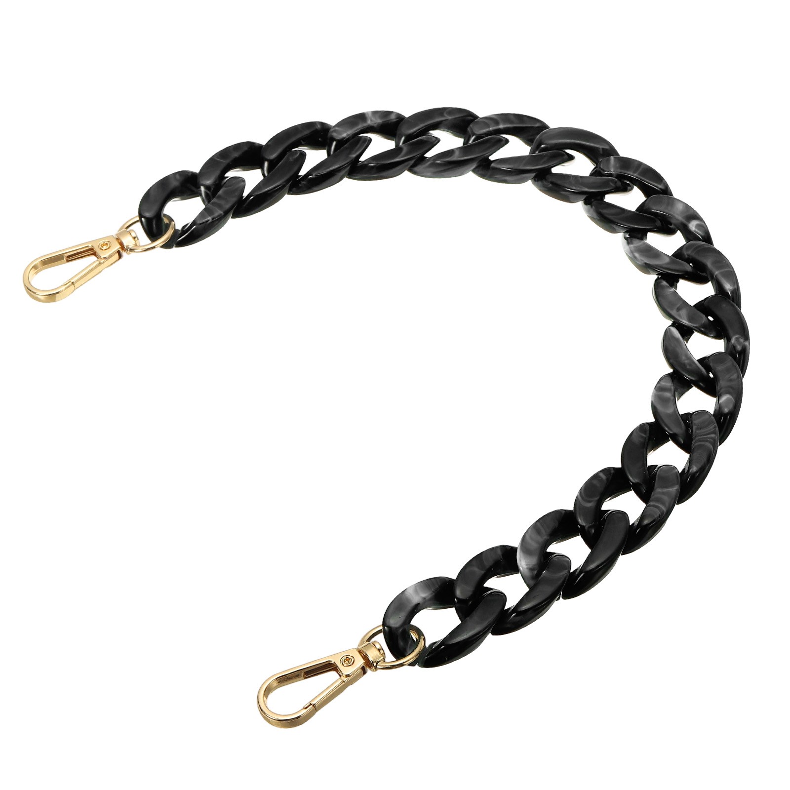15 Inch Acrylic Chain Purse Strap Replacement Luxury Handbag Strap, Dark Black