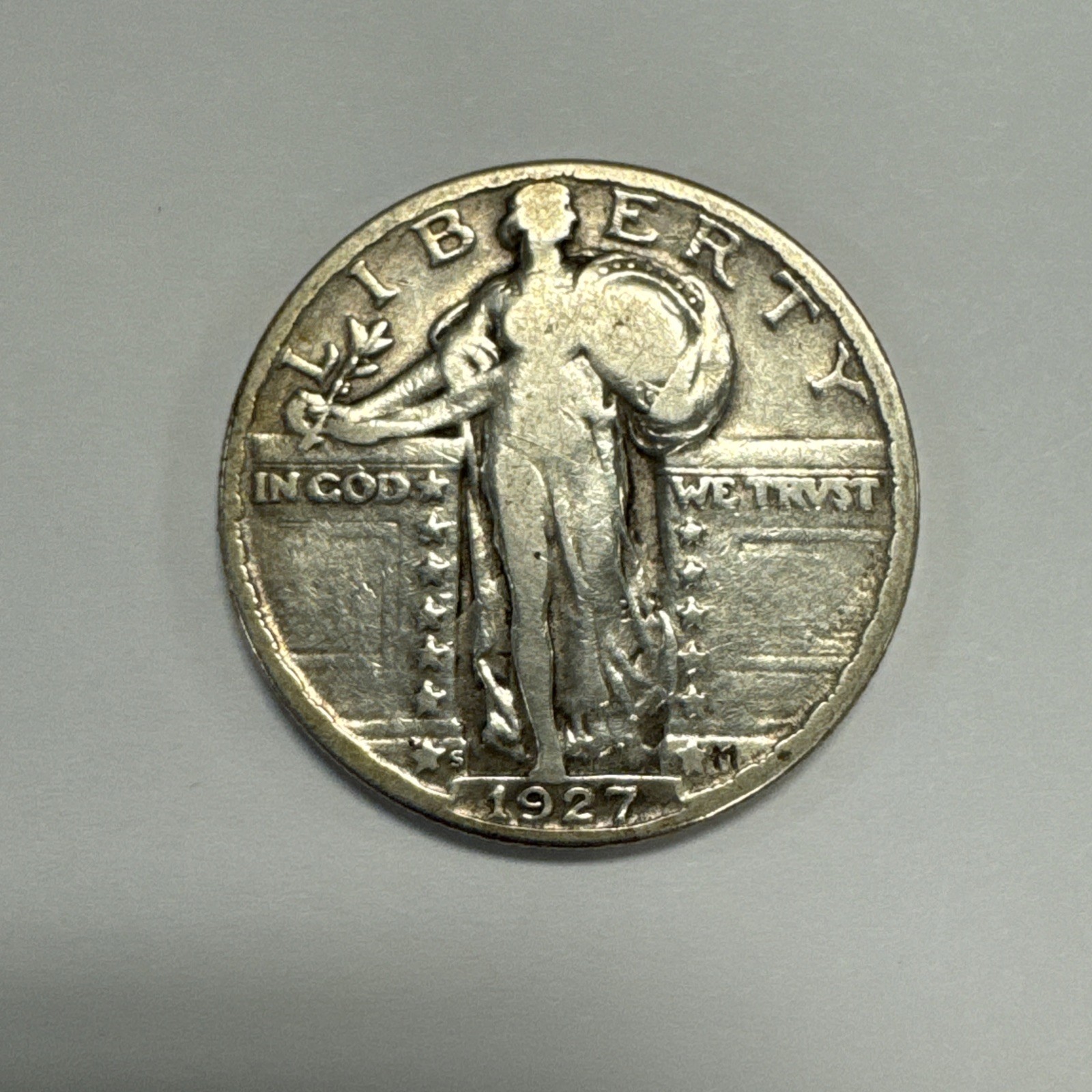 1927-S Standing Liberty Quarter VG Light Cleaning