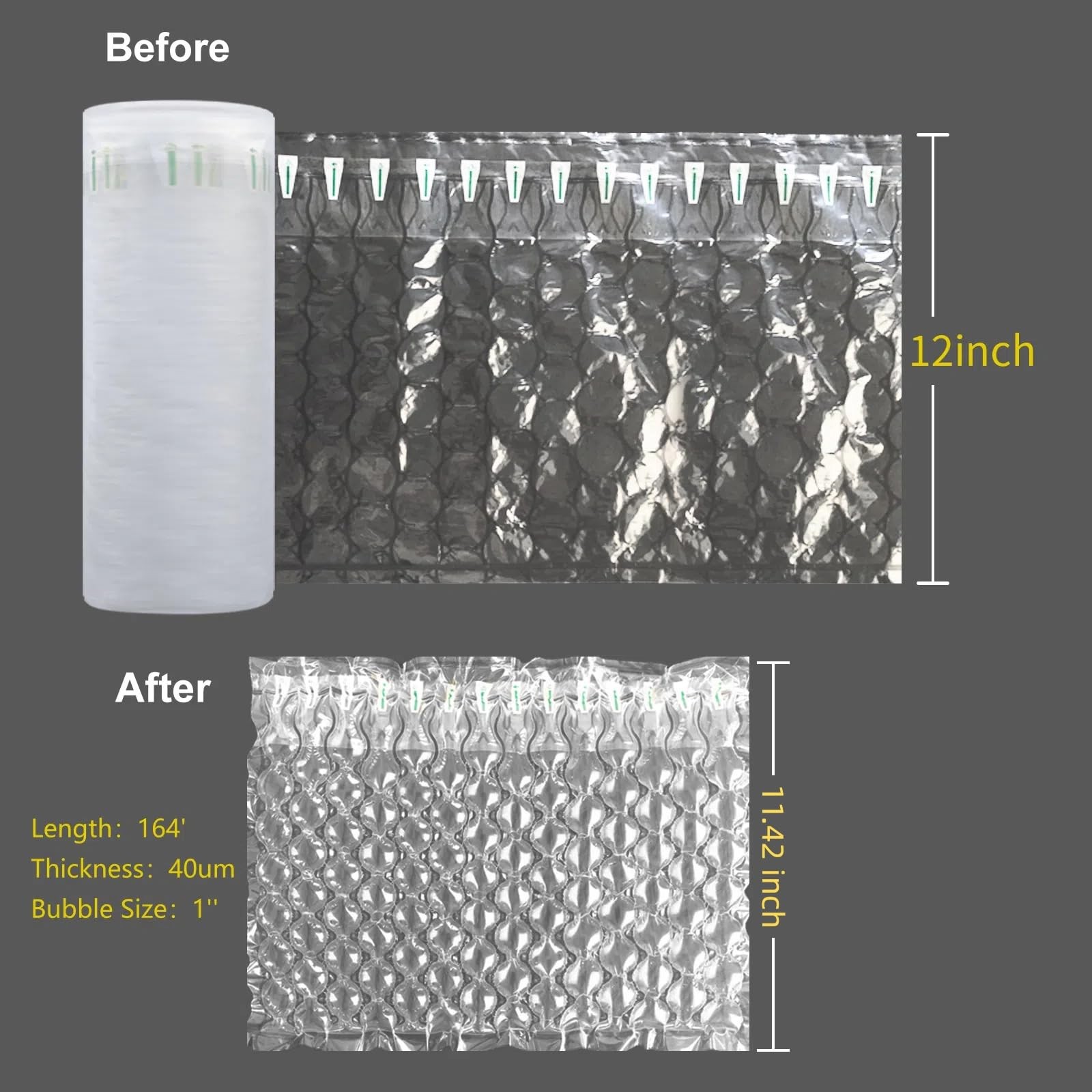 Hijelyn Inflatable Bubble Cushioning Wrap Roll Bottle Shipper Protector Sleeve