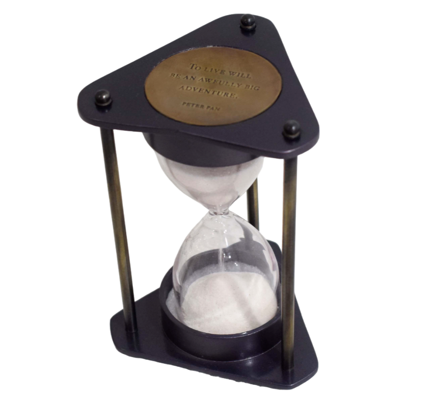 Modern Minimalism Classic Function: Triangle Sand Timer w/ Gleaming White Sand