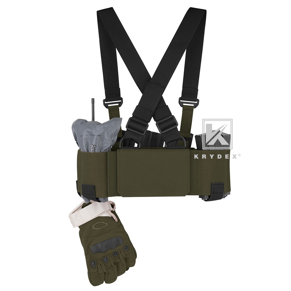KRYDEX Concealed Carry Low-Vis Chest Rig Pouch Elastic Cummerbund Ranger Green