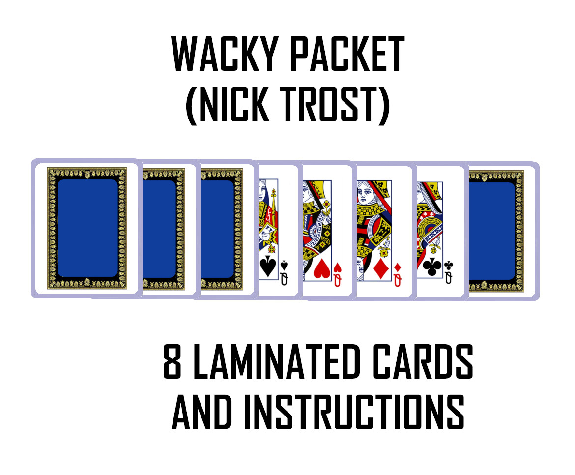 WACKY PACKET - NICK TROST - PACKET OF 8 LAMINATED CARDS AND INSTRUCTIONS.