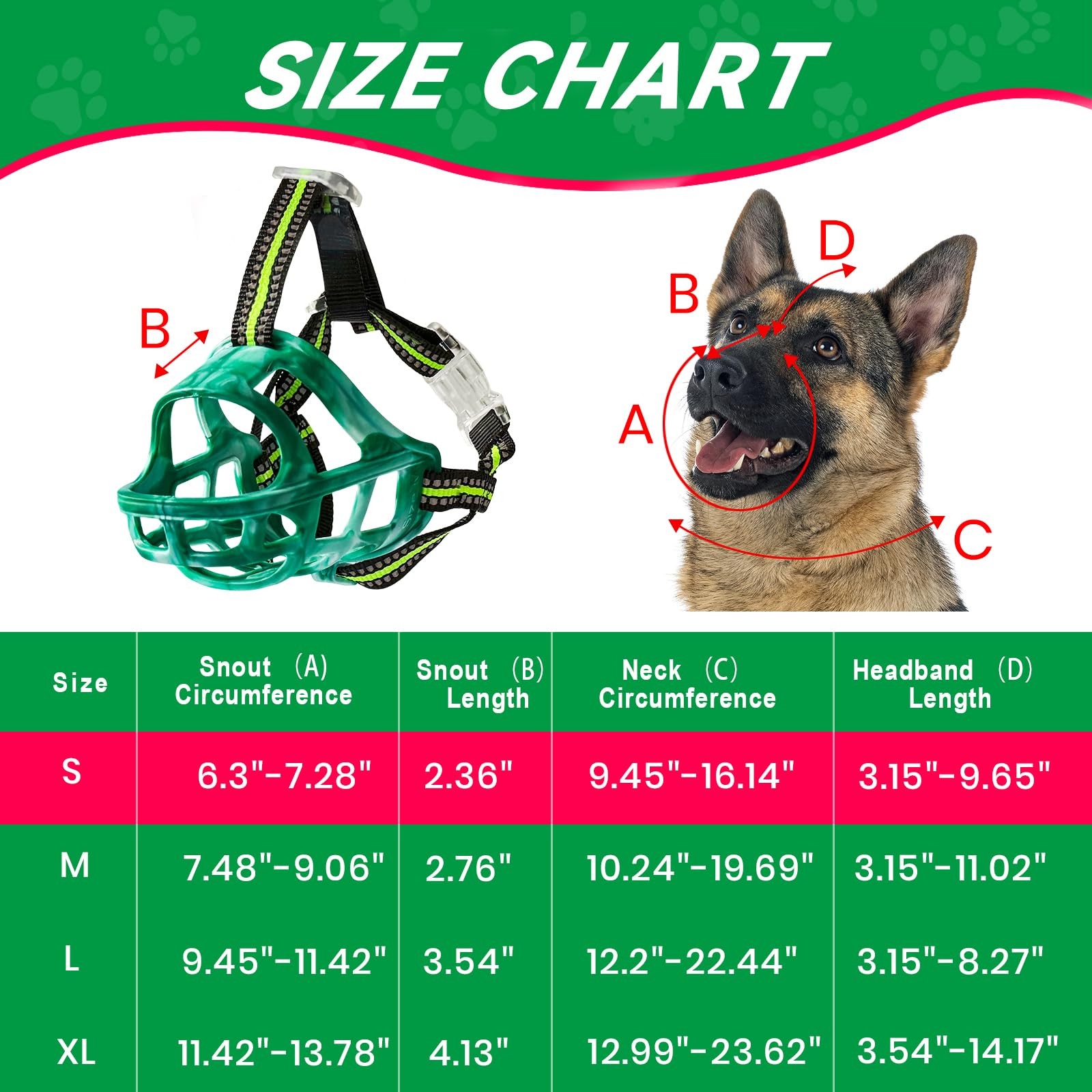 Dog Muzzle, Basket Muzzle for Small Medium Large Dogs, Anti-Biting and Chewin...