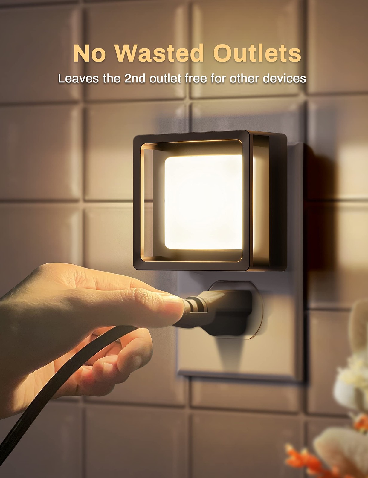 DORESshop LED Night Light, Lights Plug 2 Count (Pack of 1), Soft White