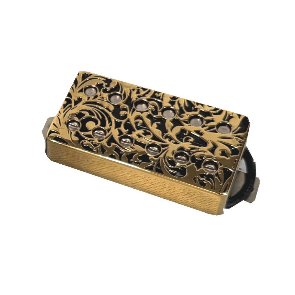 Johnny Eleca Electric Guitar Pickup Humbucker, Bridge, Gold Carve Patterns