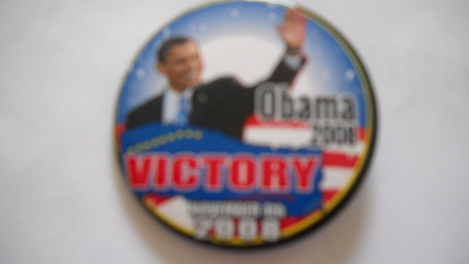 Obama 2008 Victory political pin- 2" pin
