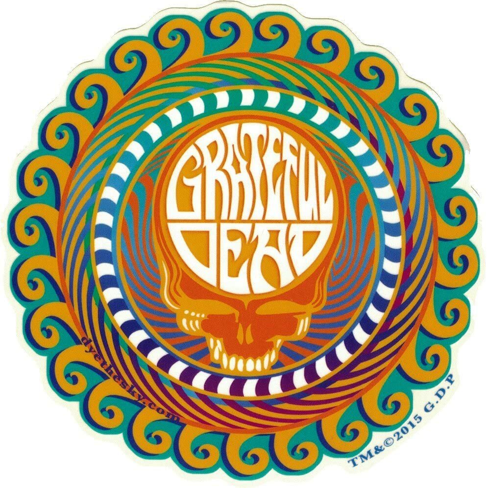 Grateful Dead Steal Your Face Window Sticker Trippy Stealie Sticker | 5 x 5 inch
