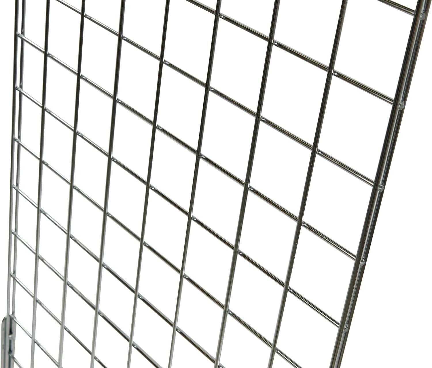Set 2 Gridwall Panels 2' x 6' Grid Wall Display Chrome Steel 4 Legs Panel