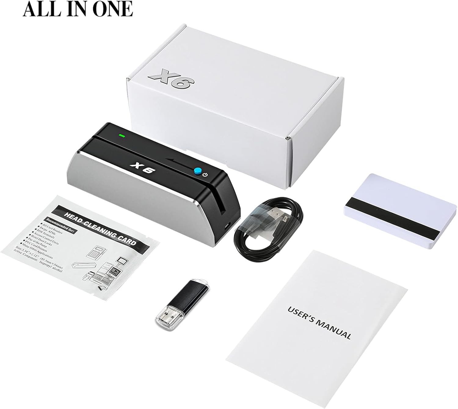 X6 Mag VIP Card Reader Writer USB 3 Tracks Encoder