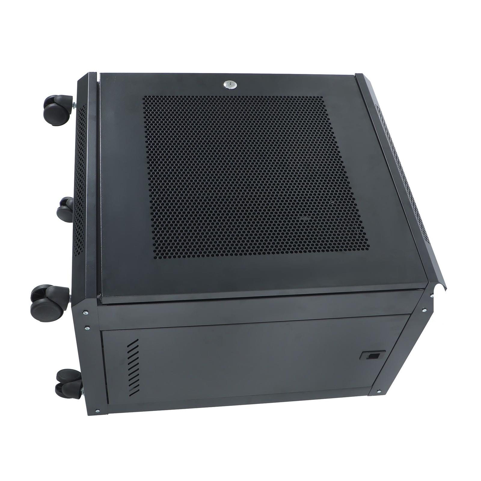 12U Wall Mount Rack Enclosure, 15.5" Deep, Secure Locking Door