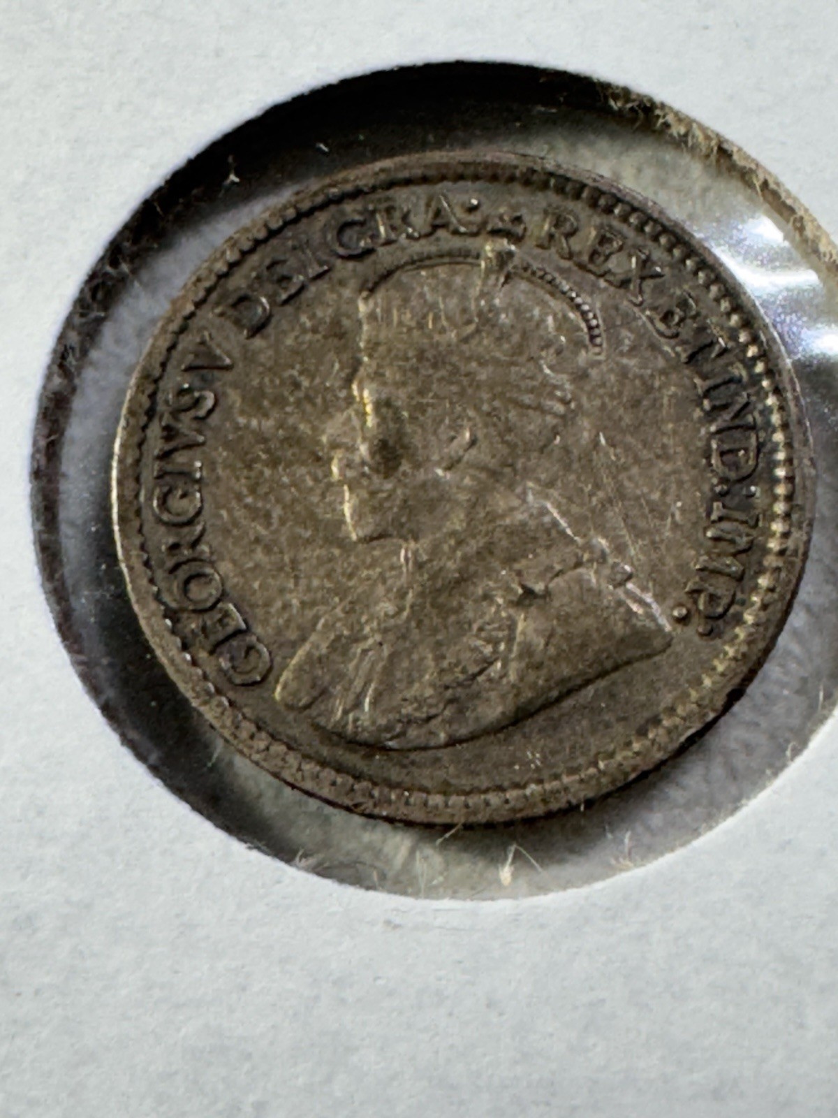 1913 Canada 5 Cents Small Silver Coin