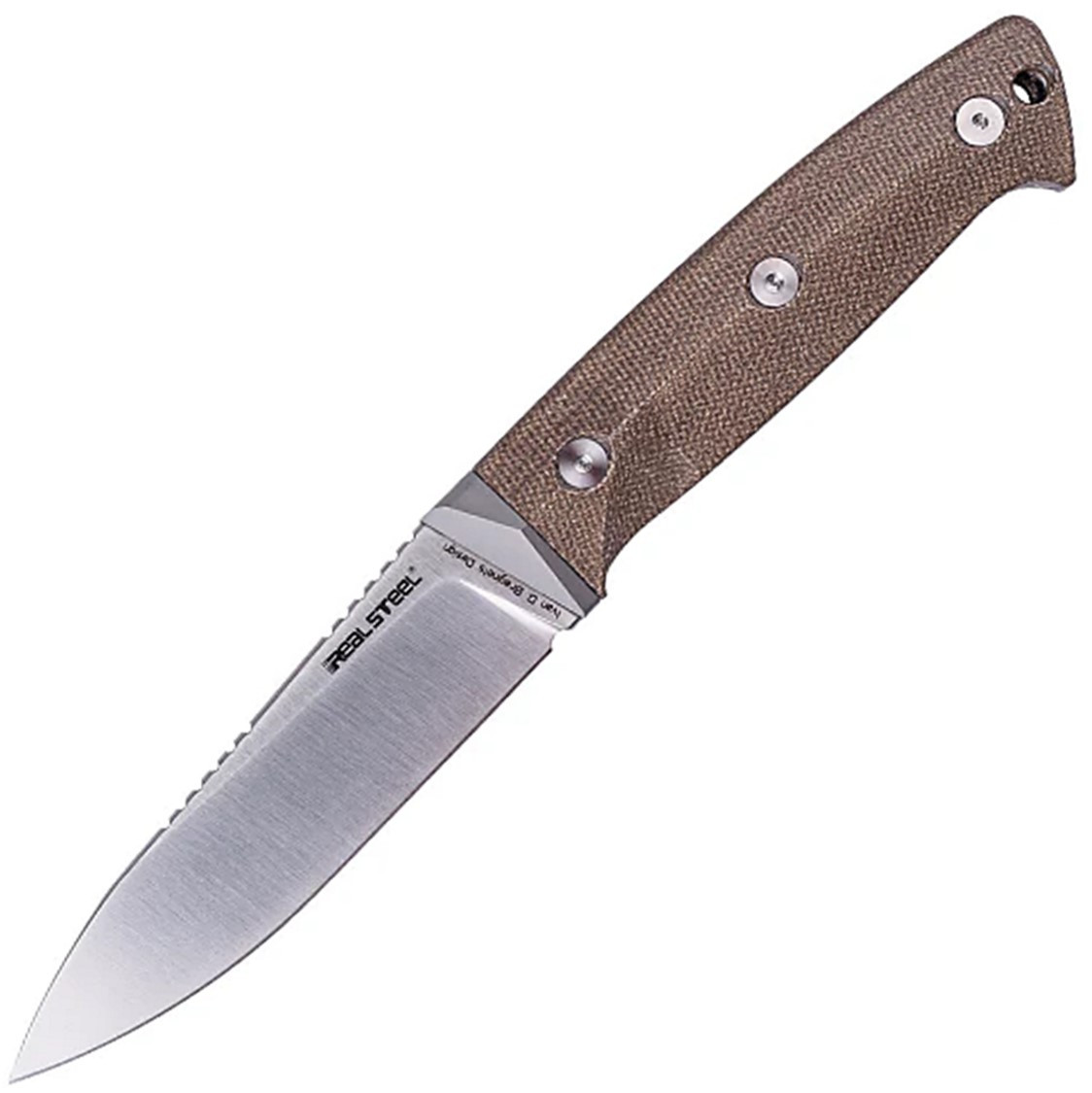 Real Steel Black Thorn Natural Micarta & Titanium K110 Fixed Blade Knife 3621NM