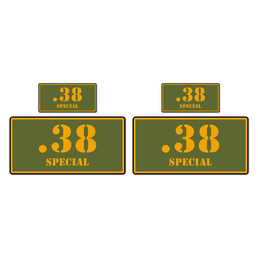 .38 Special Ammo Box Set, Vinyl Decal Sticker, 2@ 1"x2" & 2@ 2"x4", #8398