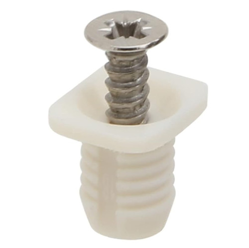 Silverline 8mm Plastic Hinge Dowel Inserts with Screws, 50 Pcs-100Pcs
