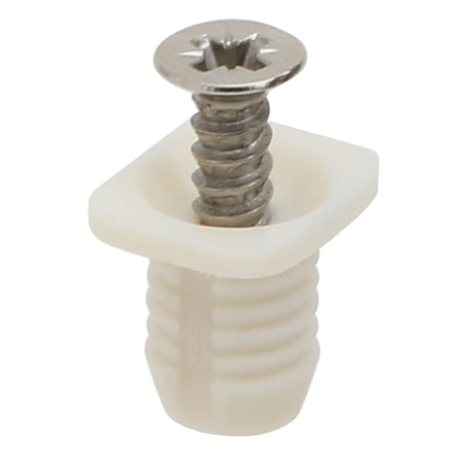 Silverline 8mm Plastic Hinge Dowel Inserts with Screws, 50 Pcs-100Pcs