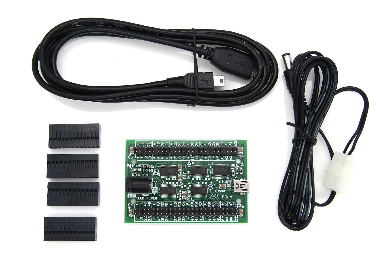 Ultimarc PacLED64 with USB Cable for Single-Color or RGB LED Arcade Buttons
