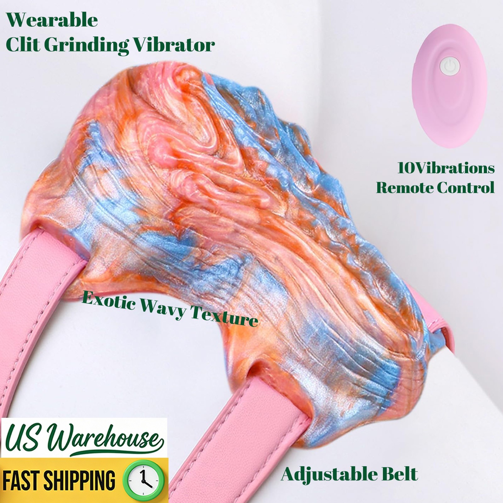 Wearable Lesbian Grinder Sex Toy, 10 Modes Clitoral Stimulator Grinding Sex Toy