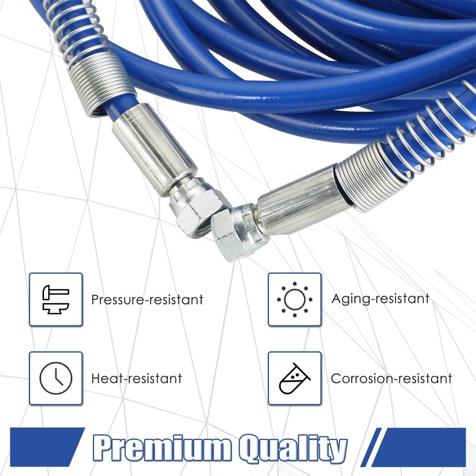 50Ft Upgraded Airless Paint Hose for Graco Sprayers, Reinforced Brass Wire Braid