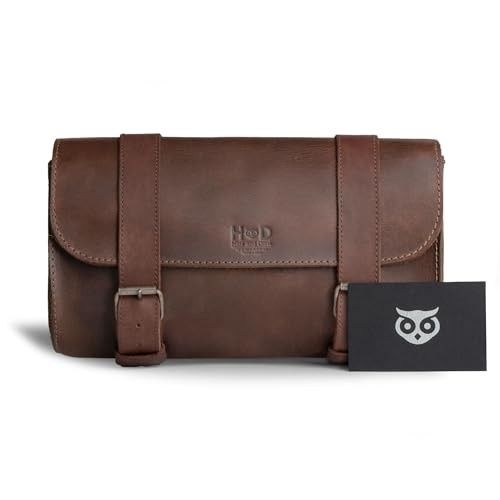 , Motorcycle Handlebar Bag with 2 Adjustable Straps, One Size Bourbon Brown