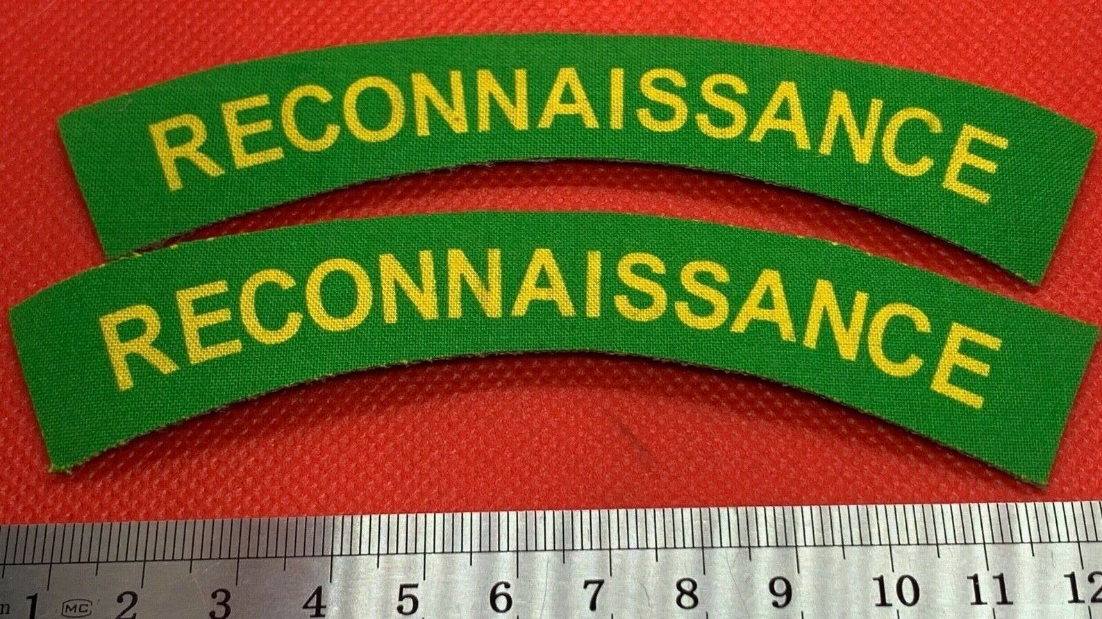 Pair of WW2 Style Printed Reconnaissance Regiment Shoulder Title - Reproduction
