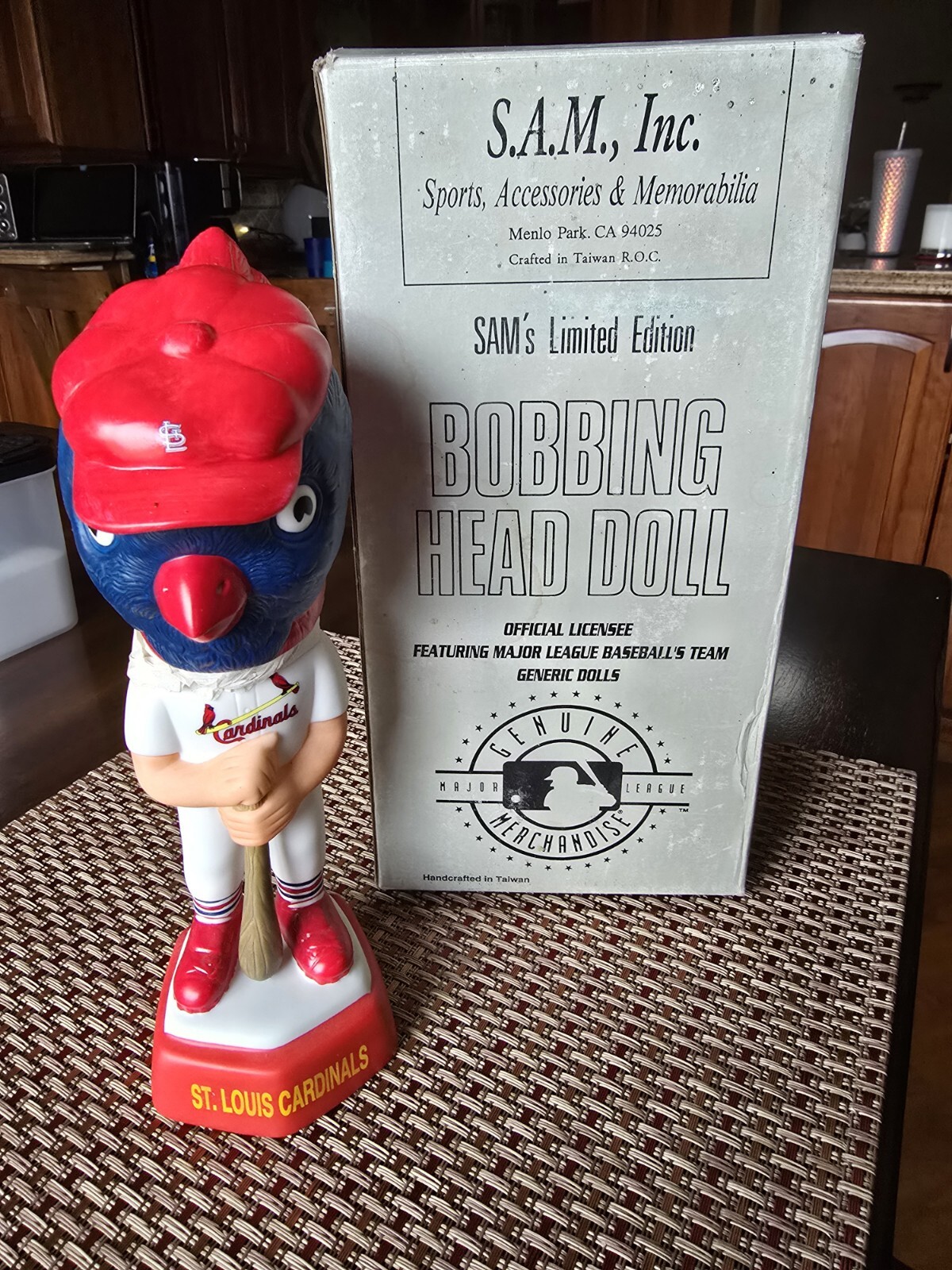 St Louis Cardinals Mascot Bobblehead Sam NIB #2209 of 3,000 Circa 1998 with COA