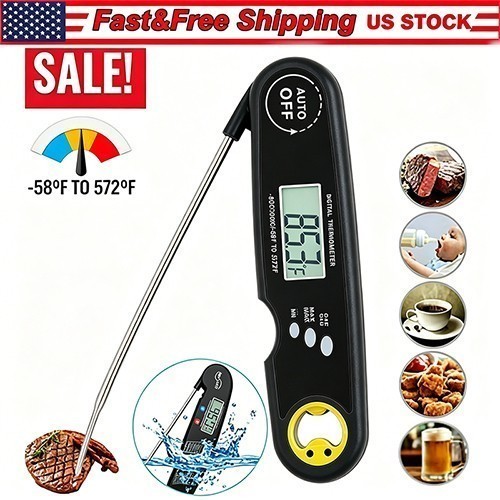 Portable Instant Read Meat Thermometer Digital LCD Cooking BBQ Food Thermometer