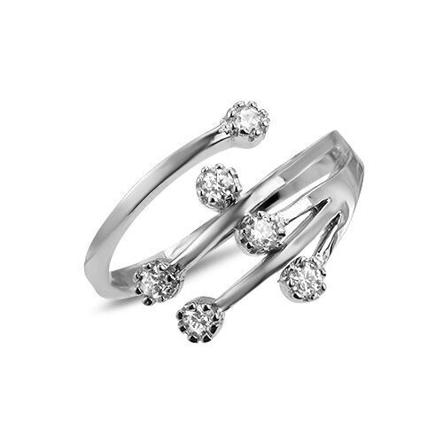 925 Sterling Silver Toe Ring Clear Cubic Zirconia CZ Adjustable