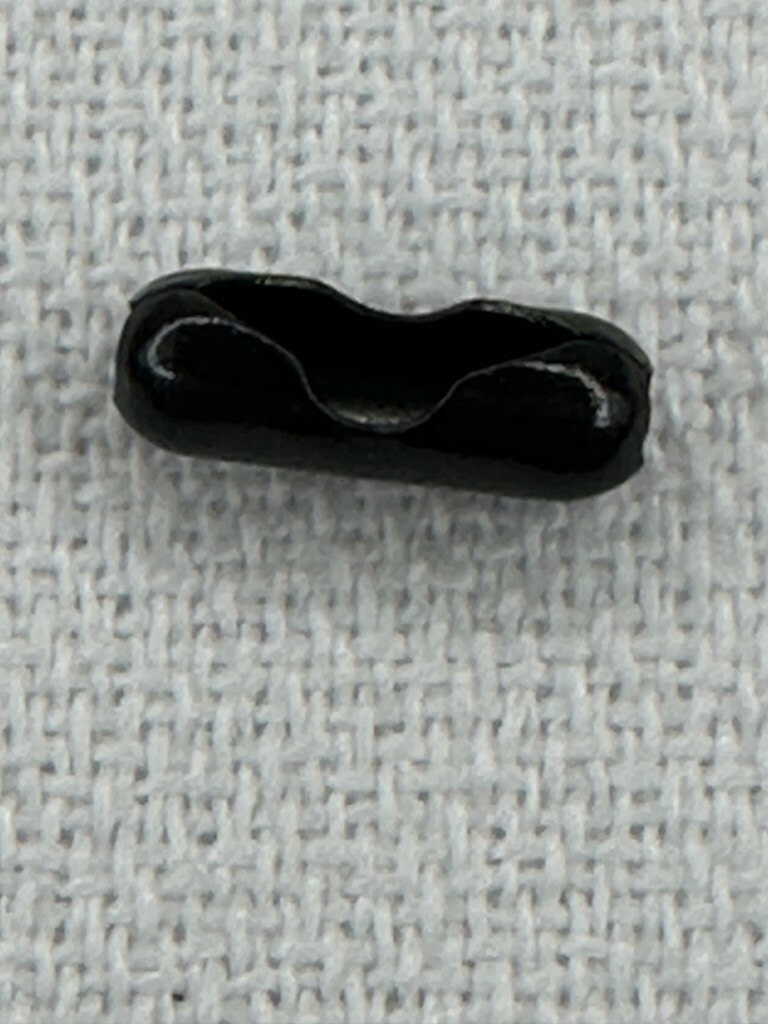 100 USA Made And Shipped #3 Black Coated Ball Chain Connectors
