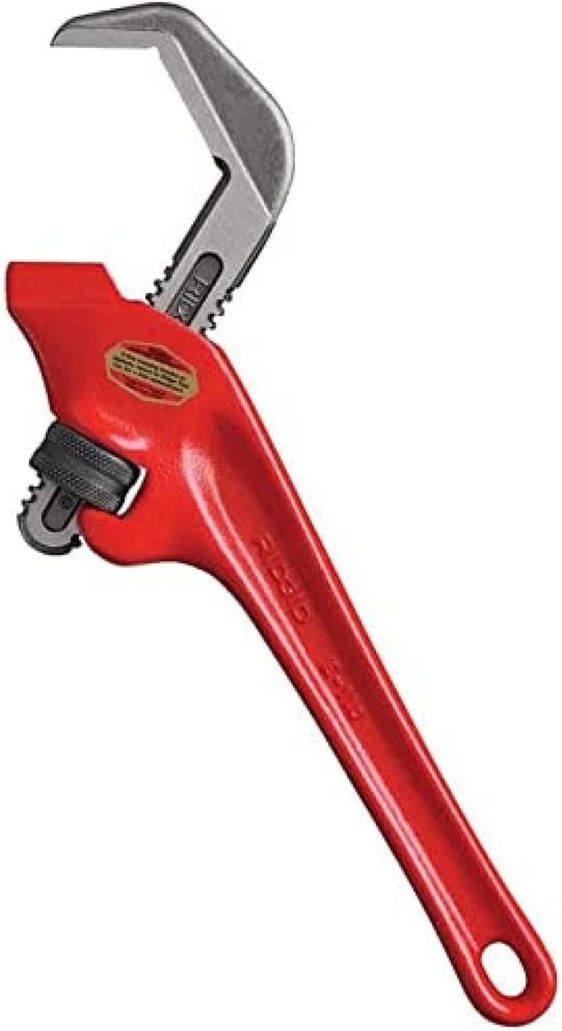 RIDGID 31305 Model E-110, 9.5" Offset Hex Jaw Pipe Wrench, Red, Made in the USA