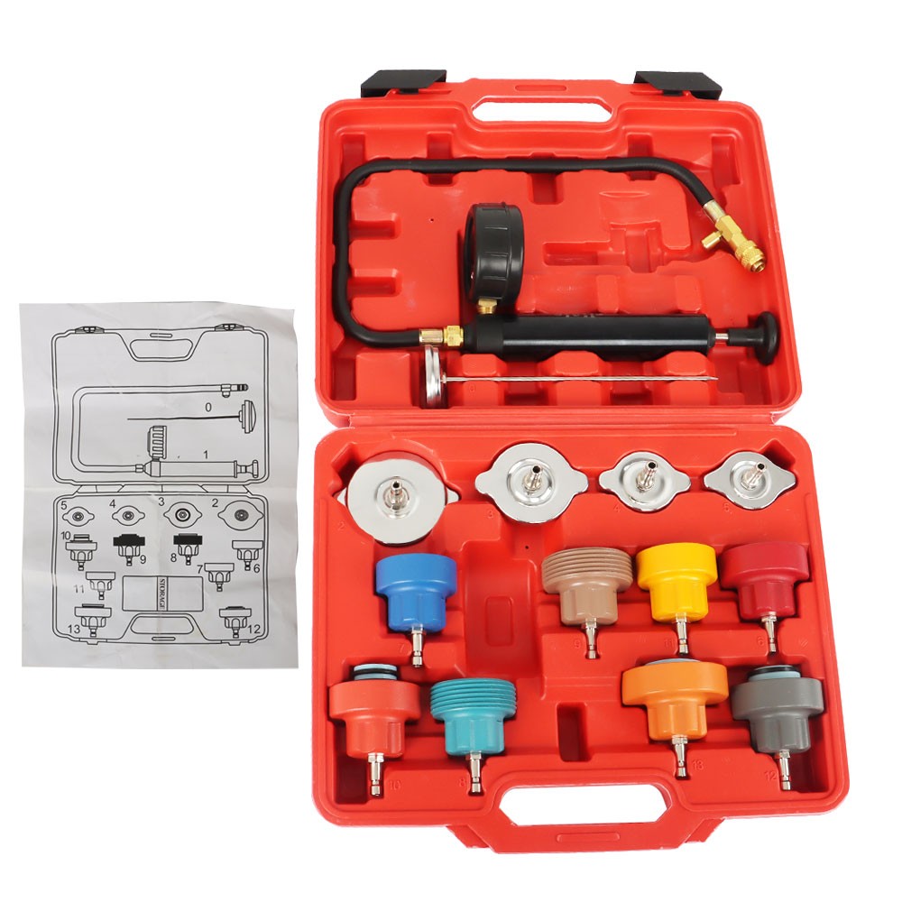 Universal Radiator Pressure Tester Cooling System Head Gasket Leak Detector 14pc