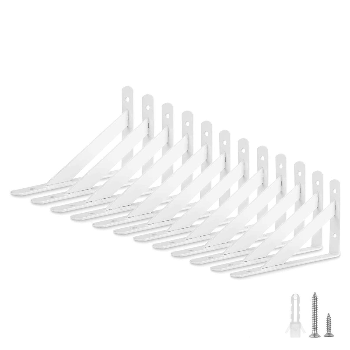 White Shelf Bracket 12 Packs Eau Wall Brackets Heavy 4*6inch,
