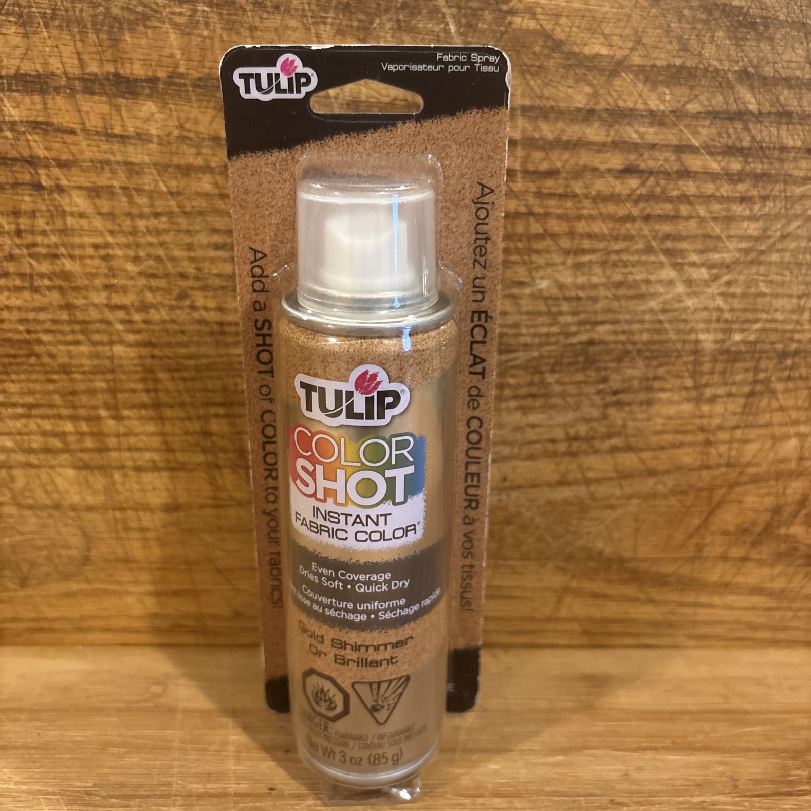 Tulip Color Shot Instant Fabric Color Spray 3oz Gold Shimmer Factory Sealed