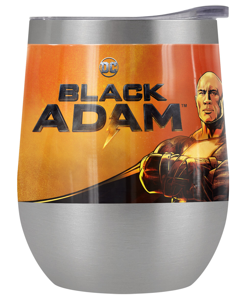 Black Adam Character Logo 12oz Wine Tumbler Steel Insulated Leak Resistant