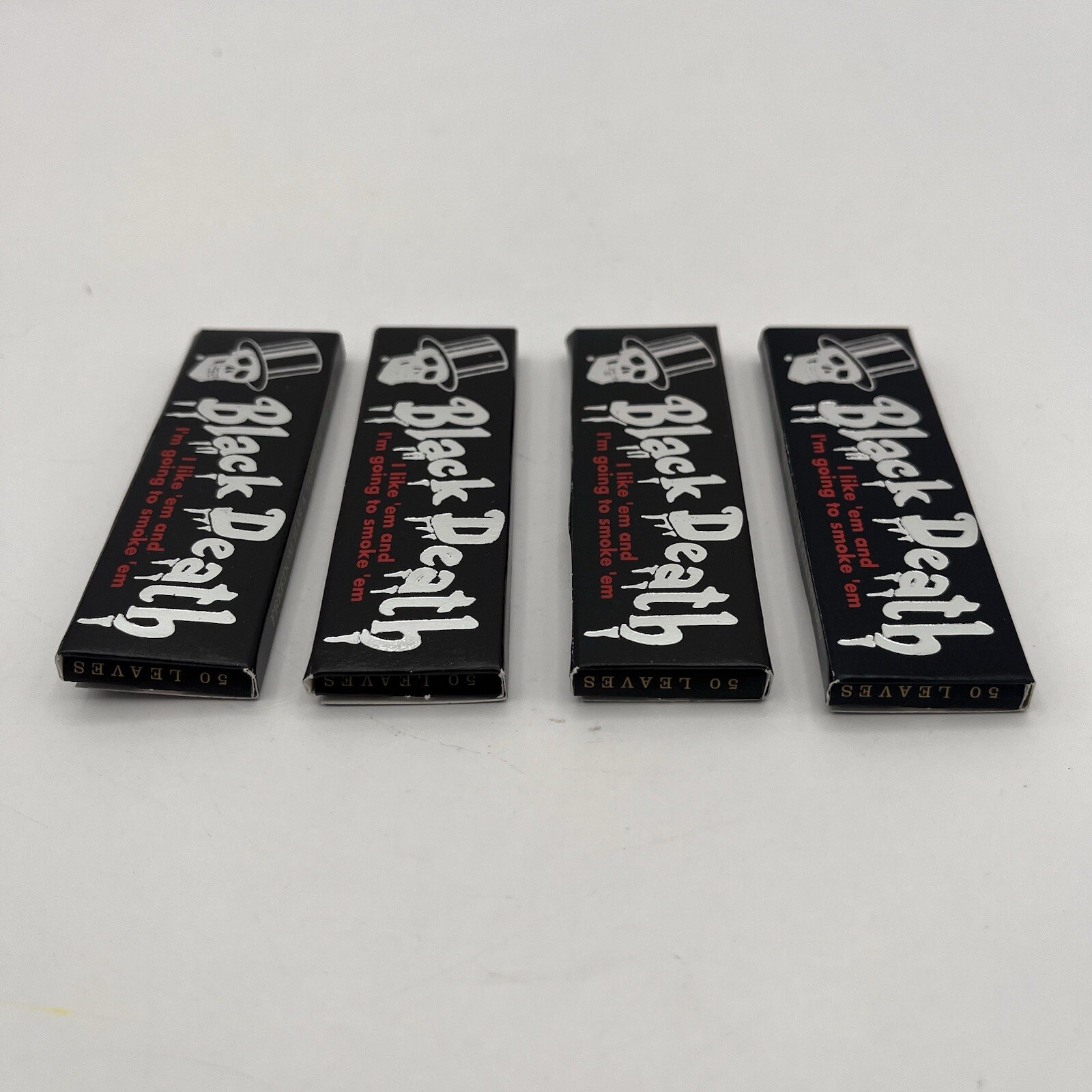 4 Pack Black Death Vodka Slash Cigarette Rolling Papers 50 Sheets NEW RARE