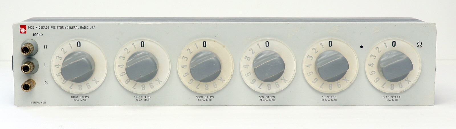 GR General Radio 1433-X 6-Decade Resistor 0.1 to 111,111 ohms 0.01% 1433X