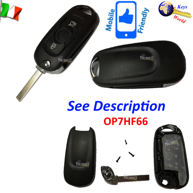 Key Blank Shell Case Cover OP4HF66 FlipBlade HU100 3Buttons OPEL new Style