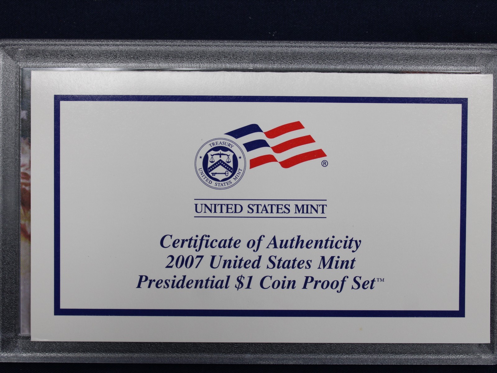 2007 United States Mint Silver Proof Set S Mint $1 w/ Box & COA