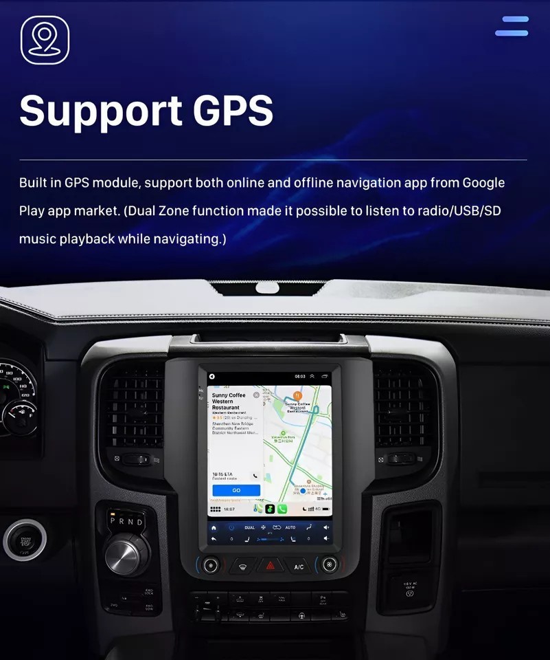 9.7" 64GB Android 13 Car Radio Stereo Carplay GPS Navi For Dodge RAM 2013-2018