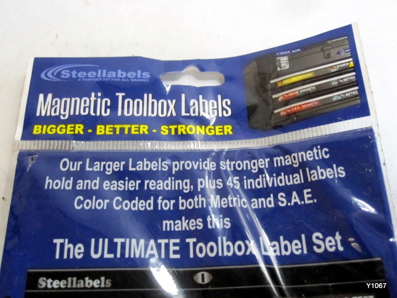 Ultimate Blue Magnetic TOOLBOX LABELS fits all tool chest & cabinets