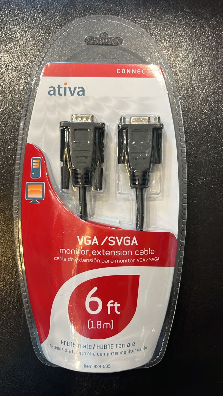 Ativa VGA/SVGA Monitor Cable 6 Feet HDB 15 Male/ HDB Male