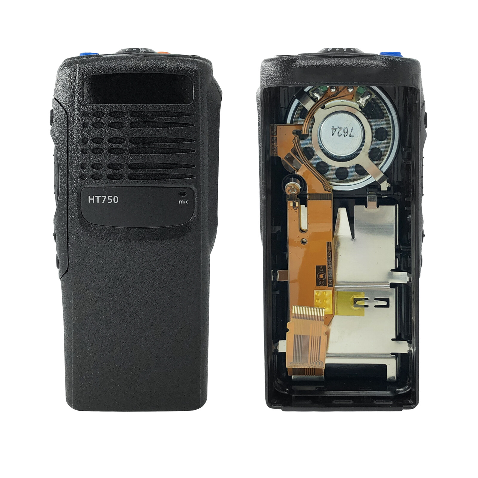 ht750 Black Replacement Front Housing Kit With Speaker For HT750 Handheld Radio
