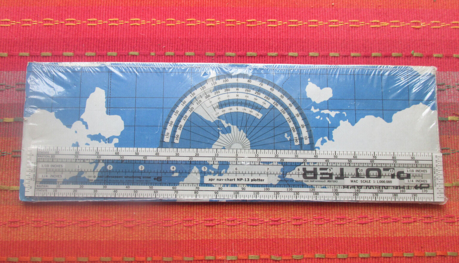 1977 APR NPR-13 NAV-CHART PLOTTER RULER + PACKAGING AERO PRODUCTS RESEARCH INC.